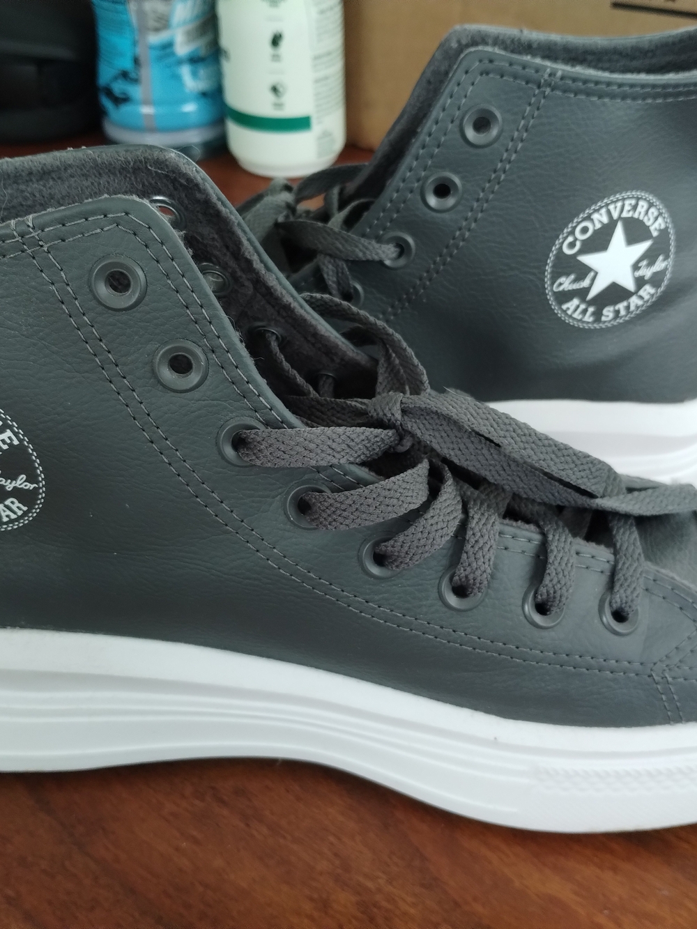 Converse Chuck Taylor Gray Leather High-Top Sneakers